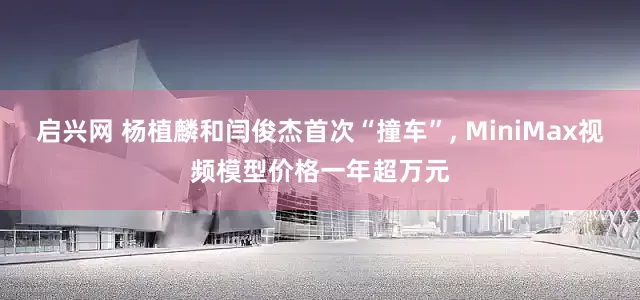 启兴网 杨植麟和闫俊杰首次“撞车”, MiniMax视频模型价格一年超万元