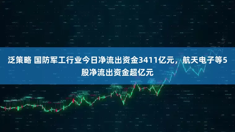 泛策略 国防军工行业今日净流出资金3411亿元，航天电子等5股净流出资金超亿元